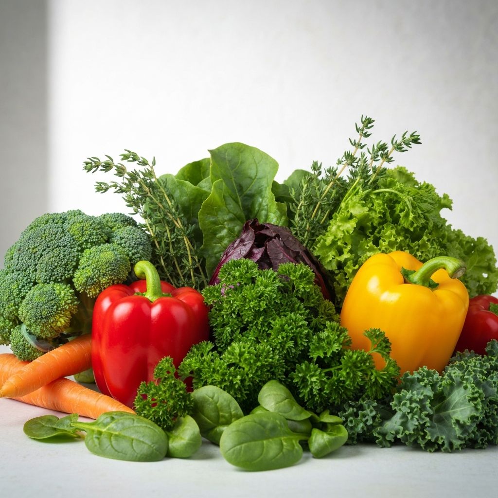 Vegyes zöldségek és tápanyagok